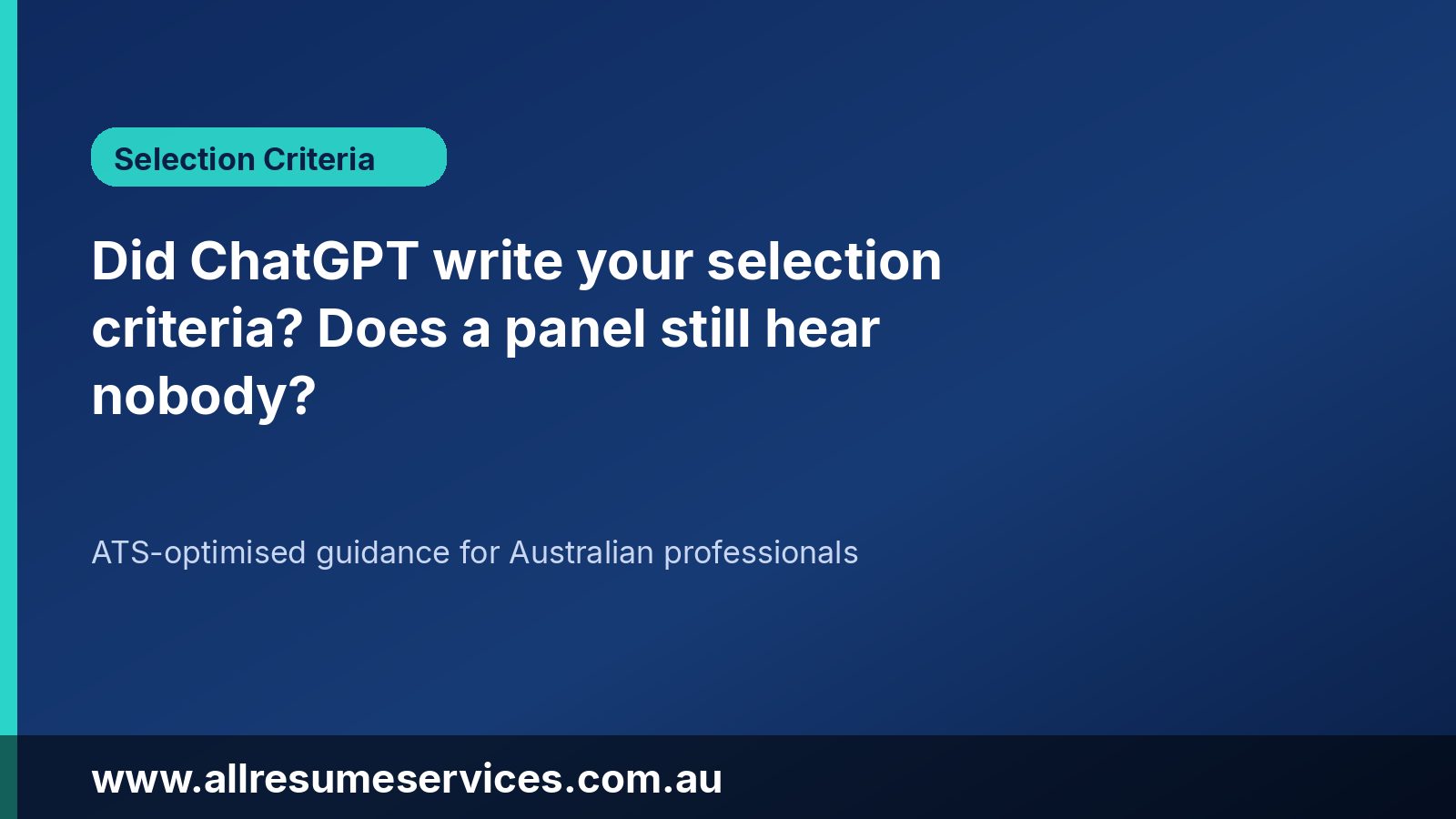 Did ChatGPT write your selection criteria? Does a panel still hear nobody?
