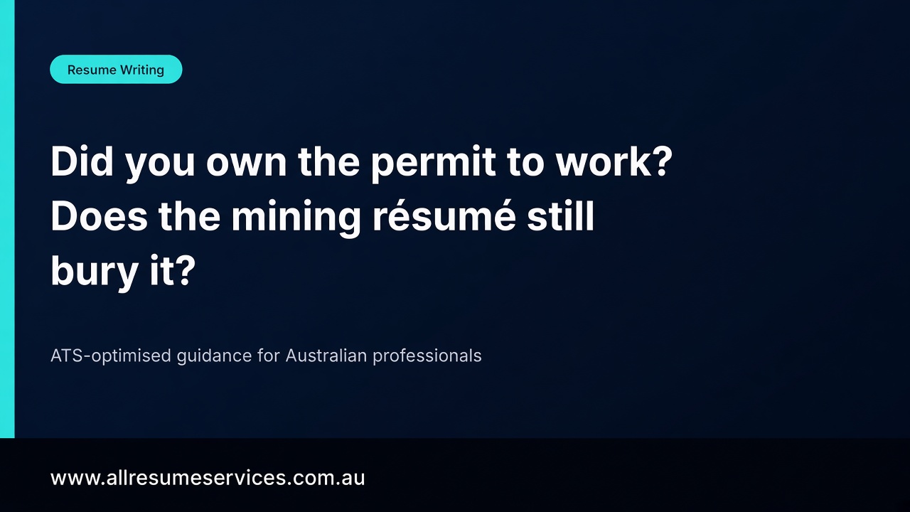 Did you own the permit to work? Does the mining résumé still bury it?